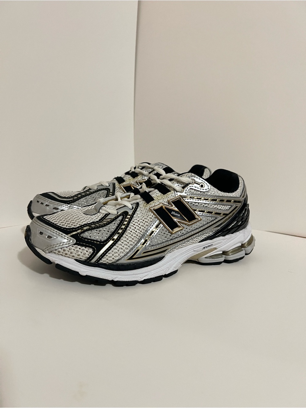 New Balance Silver, Black & Gold Running Sneakers New Balance 1906R